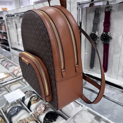 michael kors jaycee medium zip pocket backpack bag brown